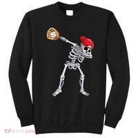 Dabbing Skeleton Baseball Halloween Player Catcher Pitcher Sweatshirt thumb 0