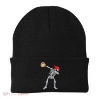 Dabbing Skeleton Baseball Halloween Player Catcher Pitcher Beanie thumb 0