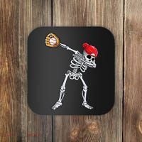 Dabbing Skeleton Baseball Halloween Player Catcher Pitcher Coaster thumb 0