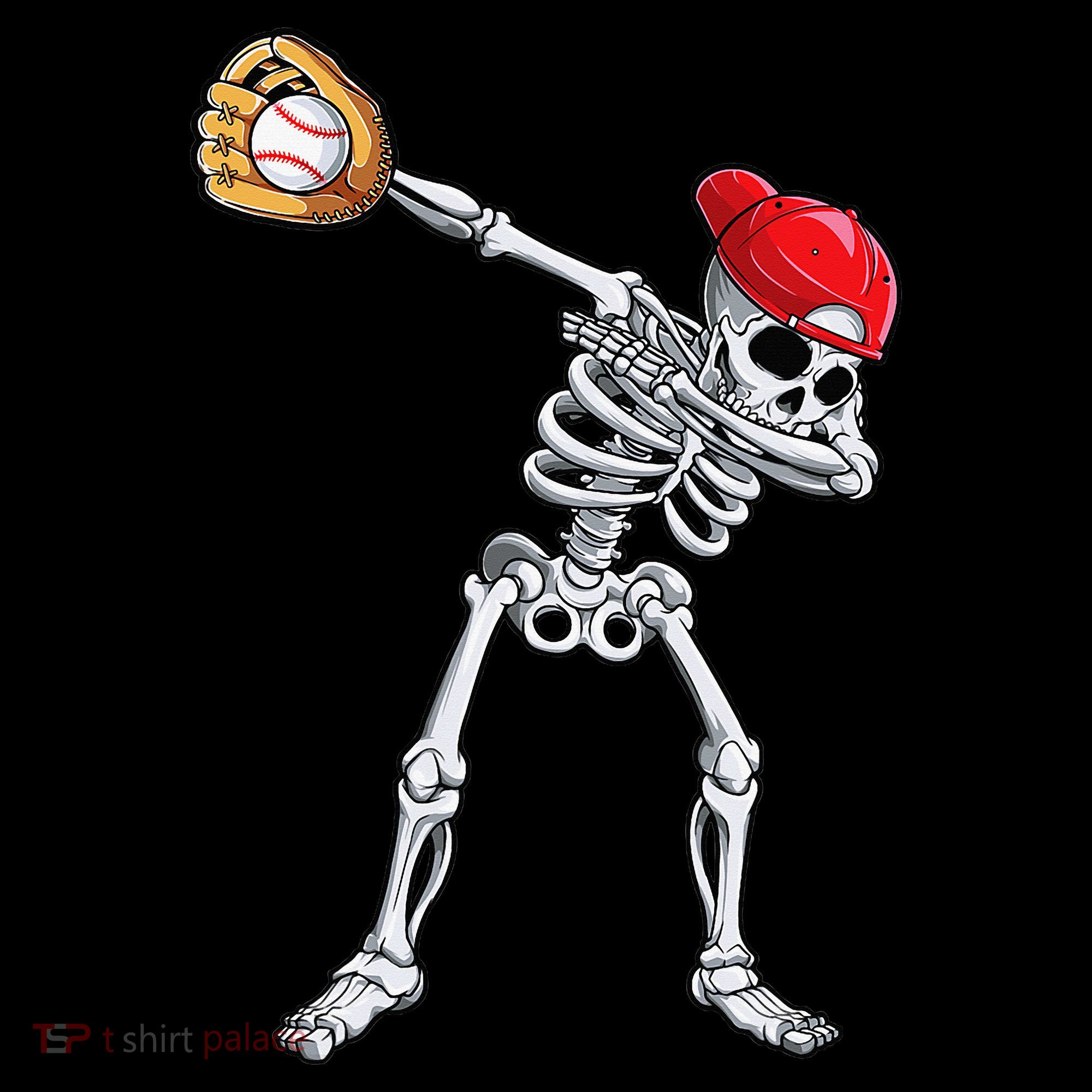 Dabbing Skeleton Baseball Halloween Player Catcher Pitcher Women's Hoodie