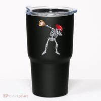 Dabbing Skeleton Baseball Halloween Player Catcher Pitcher Tumbler thumb 0