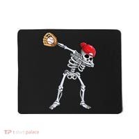 Dabbing Skeleton Baseball Halloween Player Catcher Pitcher Mousepad thumb 0