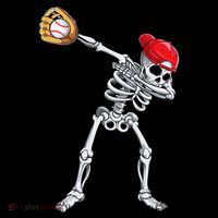Dabbing Skeleton Baseball Halloween Player Catcher Pitcher Ornament thumb 1