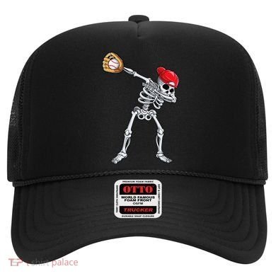 Dabbing Skeleton Baseball Halloween Player Catcher Pitcher Hat