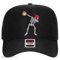 Dabbing Skeleton Baseball Halloween Player Catcher Pitcher Hat thumb 0