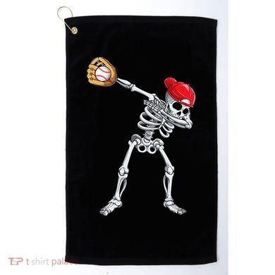 Dabbing Skeleton Baseball Halloween Player Catcher Pitcher Golf Towel