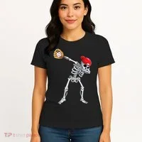Dabbing Skeleton Baseball Halloween Player Catcher Pitcher Women's T-Shirt thumb 4