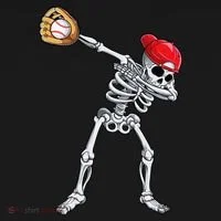 Dabbing Skeleton Baseball Halloween Player Catcher Pitcher Women's T-Shirt thumb 6