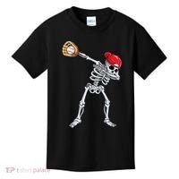 Dabbing Skeleton Baseball Halloween Player Catcher Pitcher Kids T-Shirt thumb 0