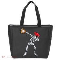 Dabbing Skeleton Baseball Halloween Player Catcher Pitcher Tote Bag thumb 0