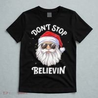 Dont Stop Believin Santa Funny Christmas Boy Kids Gifts T-Shirt thumb 5