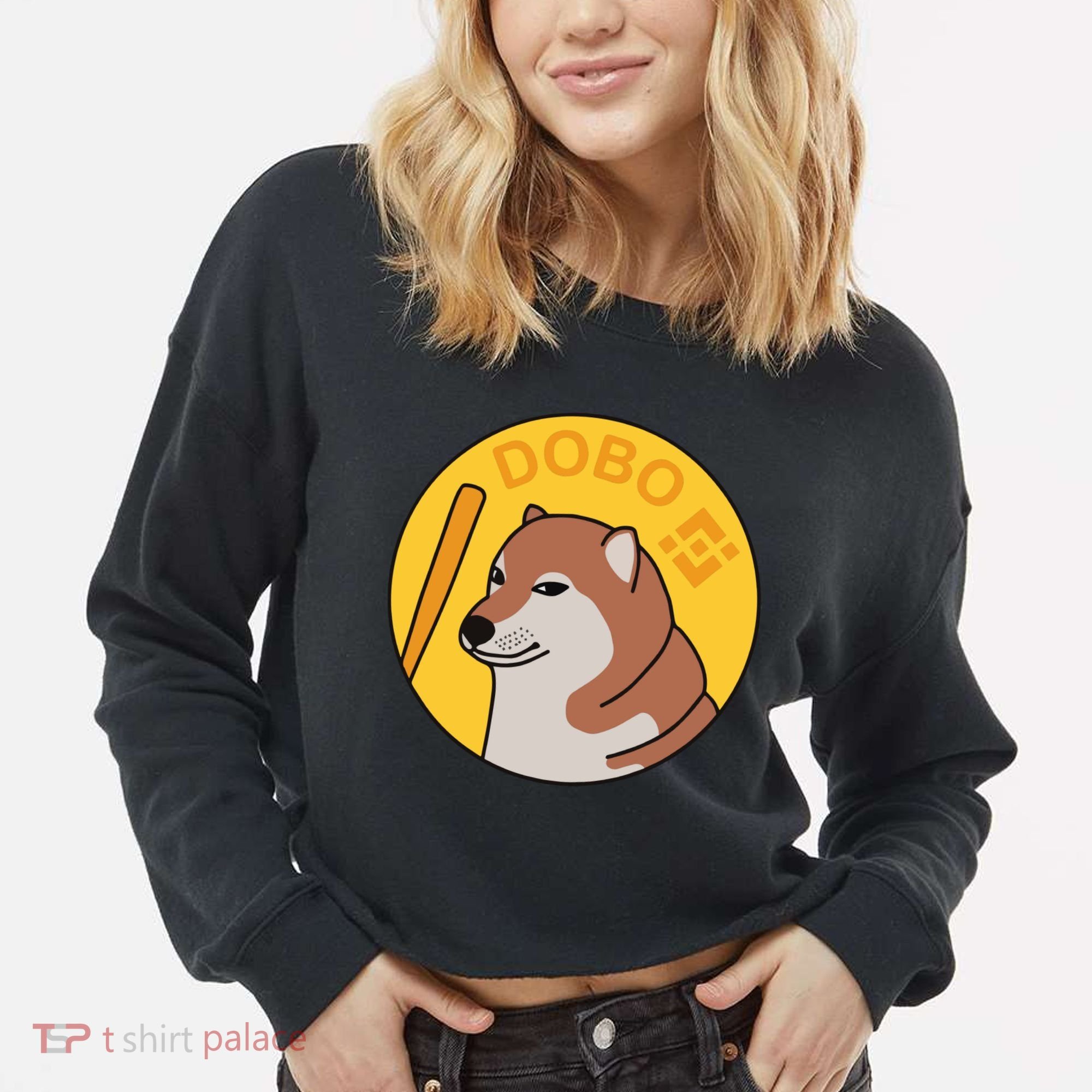 Dogebonk Solona Bonk Coin Logo Cropped Pullover Crew