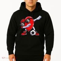 Dabbing Soccer Ball Heart funny Valentines Day Hoodie thumb 2