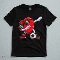 Dabbing Soccer Ball Heart funny Valentines Day T-Shirt thumb 5