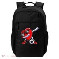 Dabbing Soccer Ball Heart funny Valentines Day Backpack thumb 0