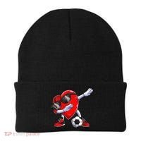 Dabbing Soccer Ball Heart funny Valentines Day Beanie thumb 0