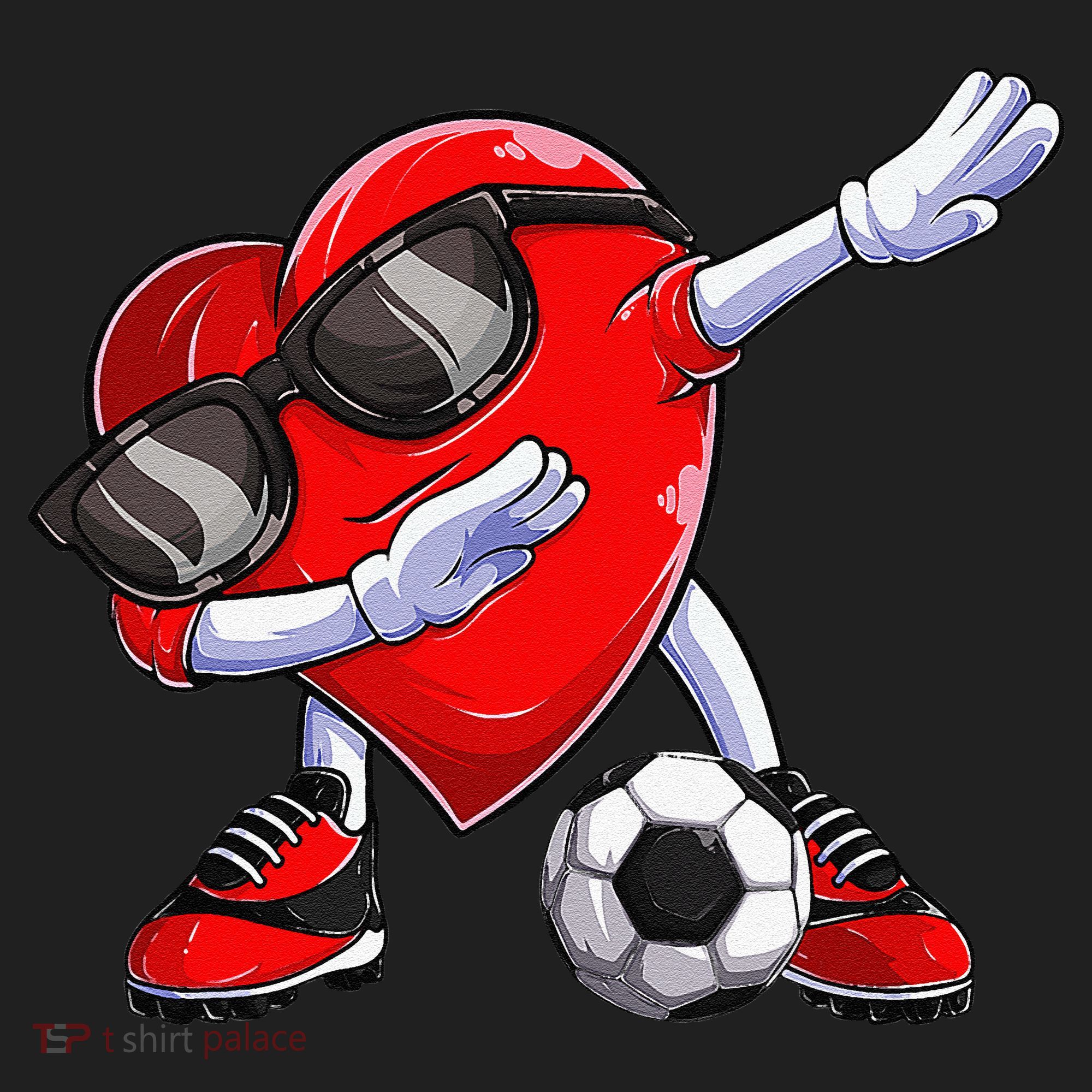 Dabbing Soccer Ball Heart funny Valentines Day Beanie