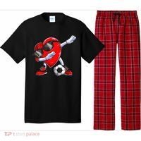 Dabbing Soccer Ball Heart funny Valentines Day Pajama Set thumb 0