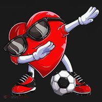 Dabbing Soccer Ball Heart funny Valentines Day Women's Hoodie thumb 2