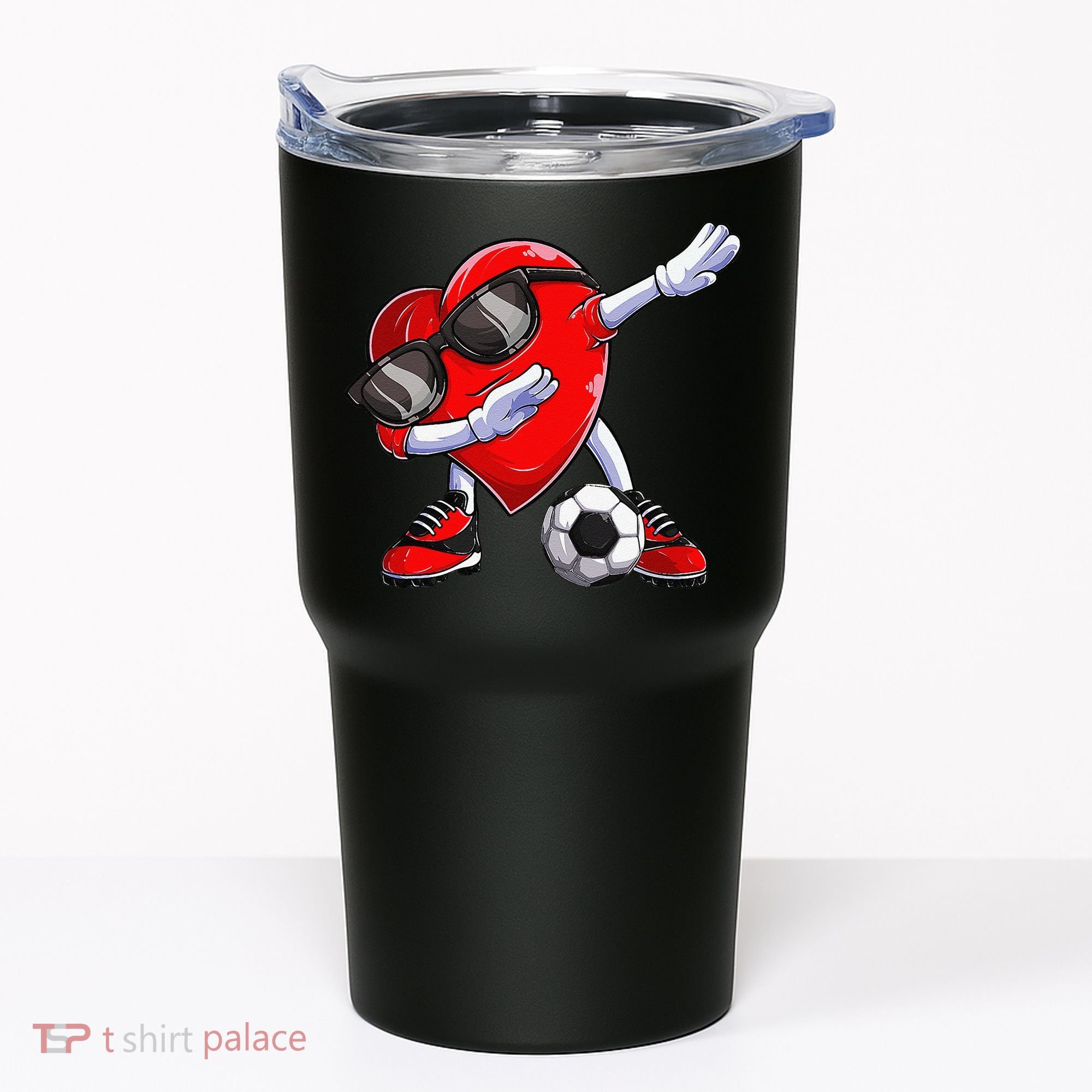 Dabbing Soccer Ball Heart funny Valentines Day Tumbler