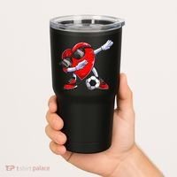 Dabbing Soccer Ball Heart funny Valentines Day Tumbler thumb 2