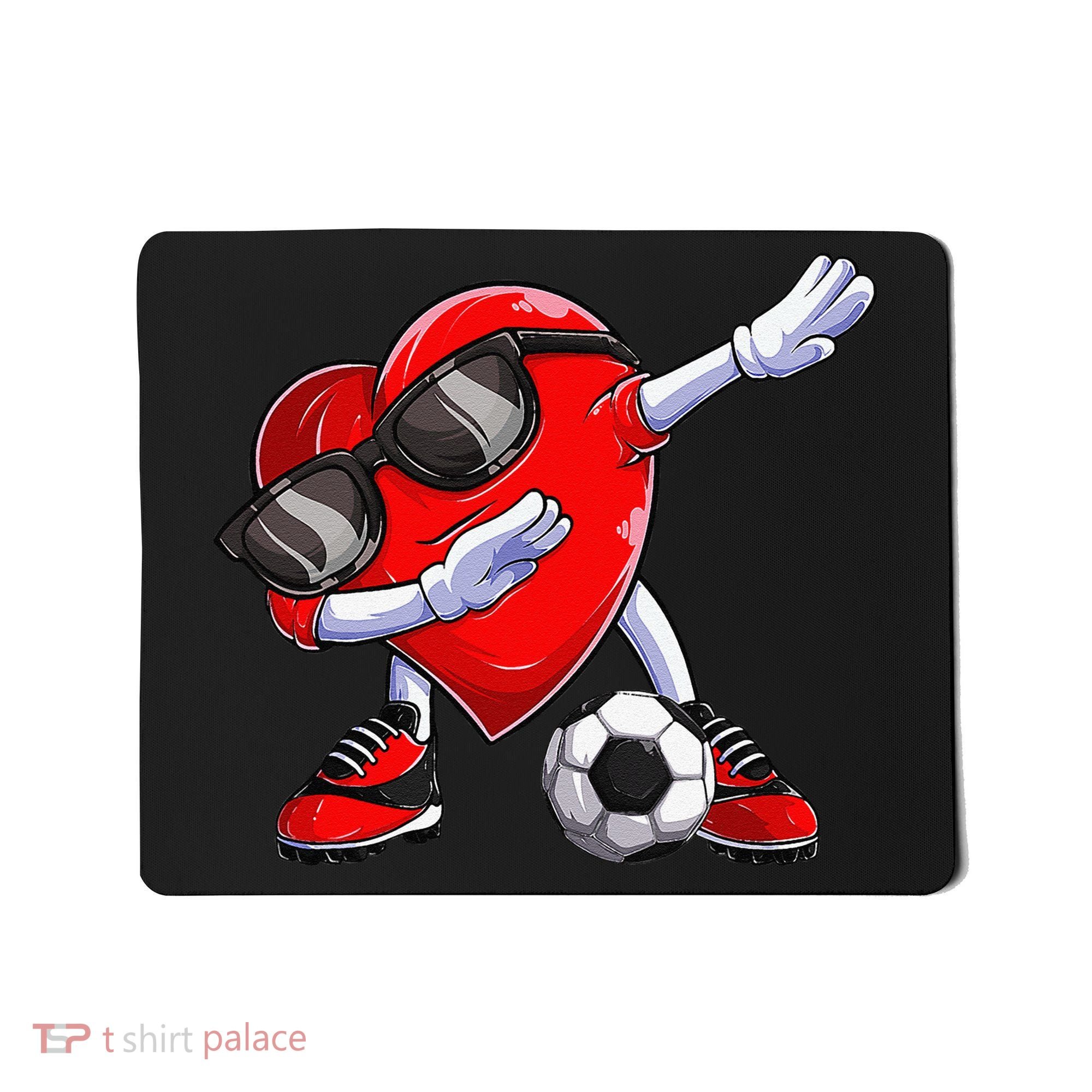 Dabbing Soccer Ball Heart funny Valentines Day Mousepad