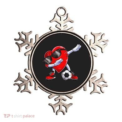 Dabbing Soccer Ball Heart funny Valentines Day Ornament