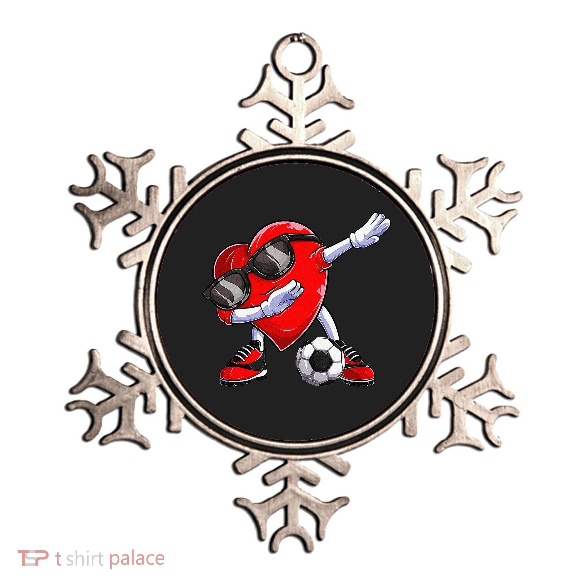 Dabbing Soccer Ball Heart funny Valentines Day Ornament