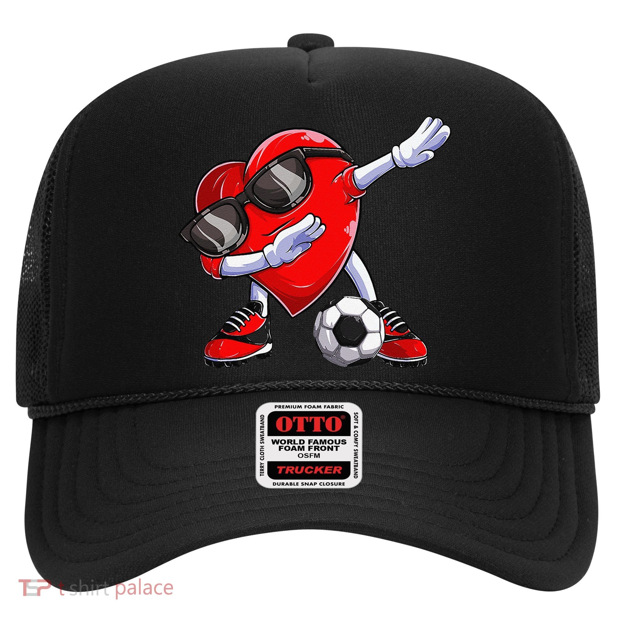 Dabbing Soccer Ball Heart funny Valentines Day Hat
