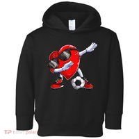 Dabbing Soccer Ball Heart funny Valentines Day Toddler Hoodie thumb 0