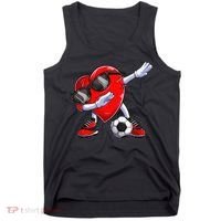 Dabbing Soccer Ball Heart funny Valentines Day Tank Top thumb 0