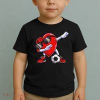 Dabbing Soccer Ball Heart funny Valentines Day Toddler T-Shirt thumb 2