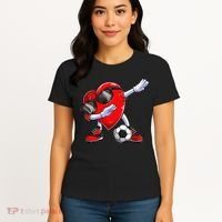 Dabbing Soccer Ball Heart funny Valentines Day Women's T-Shirt thumb 4