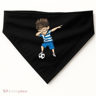 Dabbing Soccer Boy Greece USA-Made Doggie Bandana