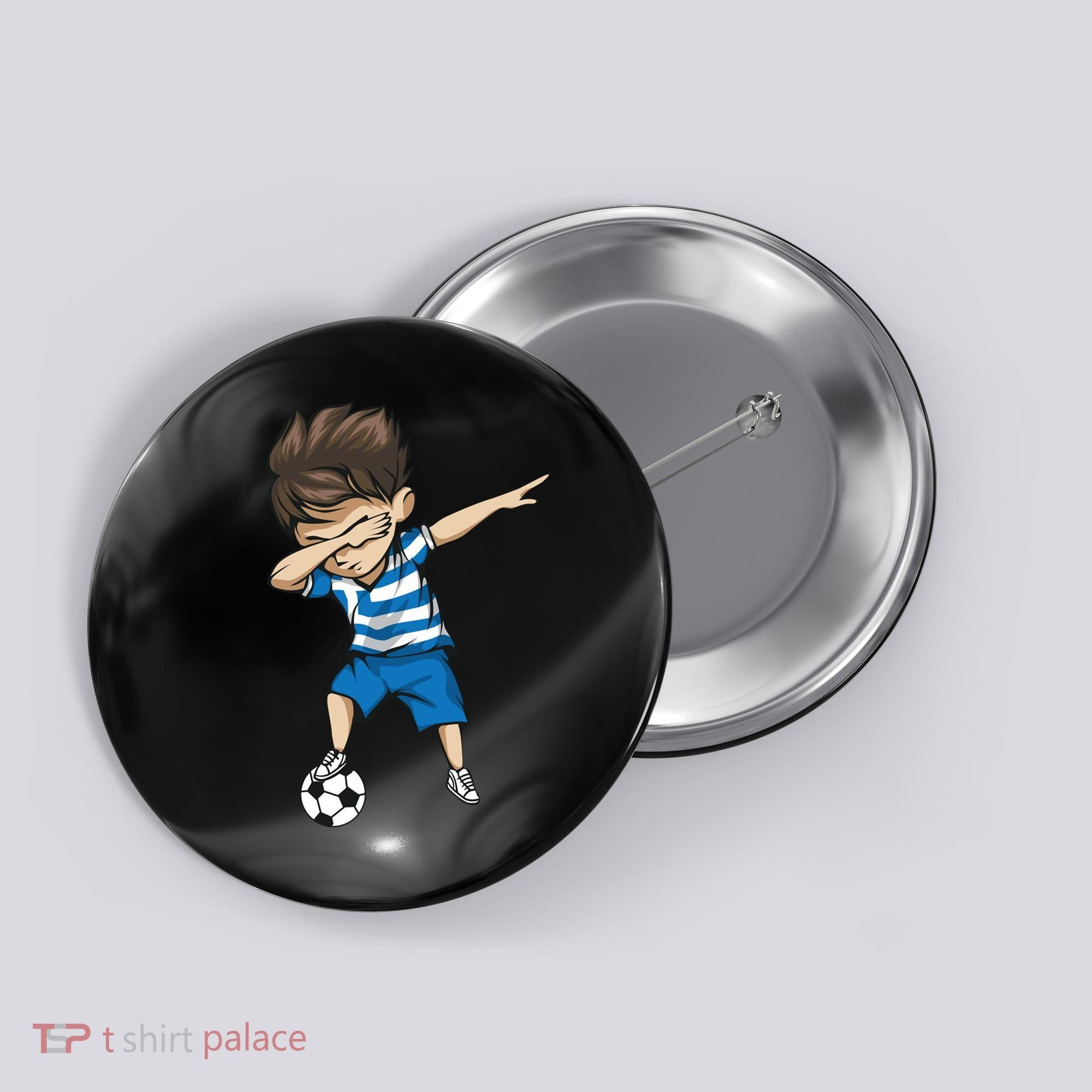 Dabbing Soccer Boy Greece Button