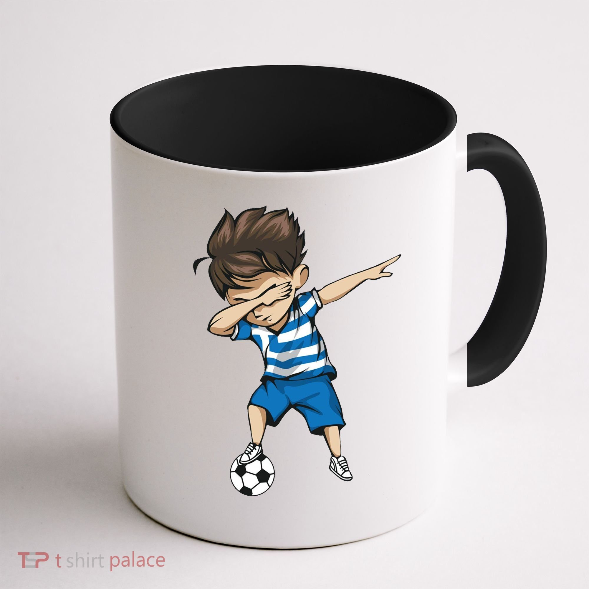 Dabbing Soccer Boy Greece Coffee Mug