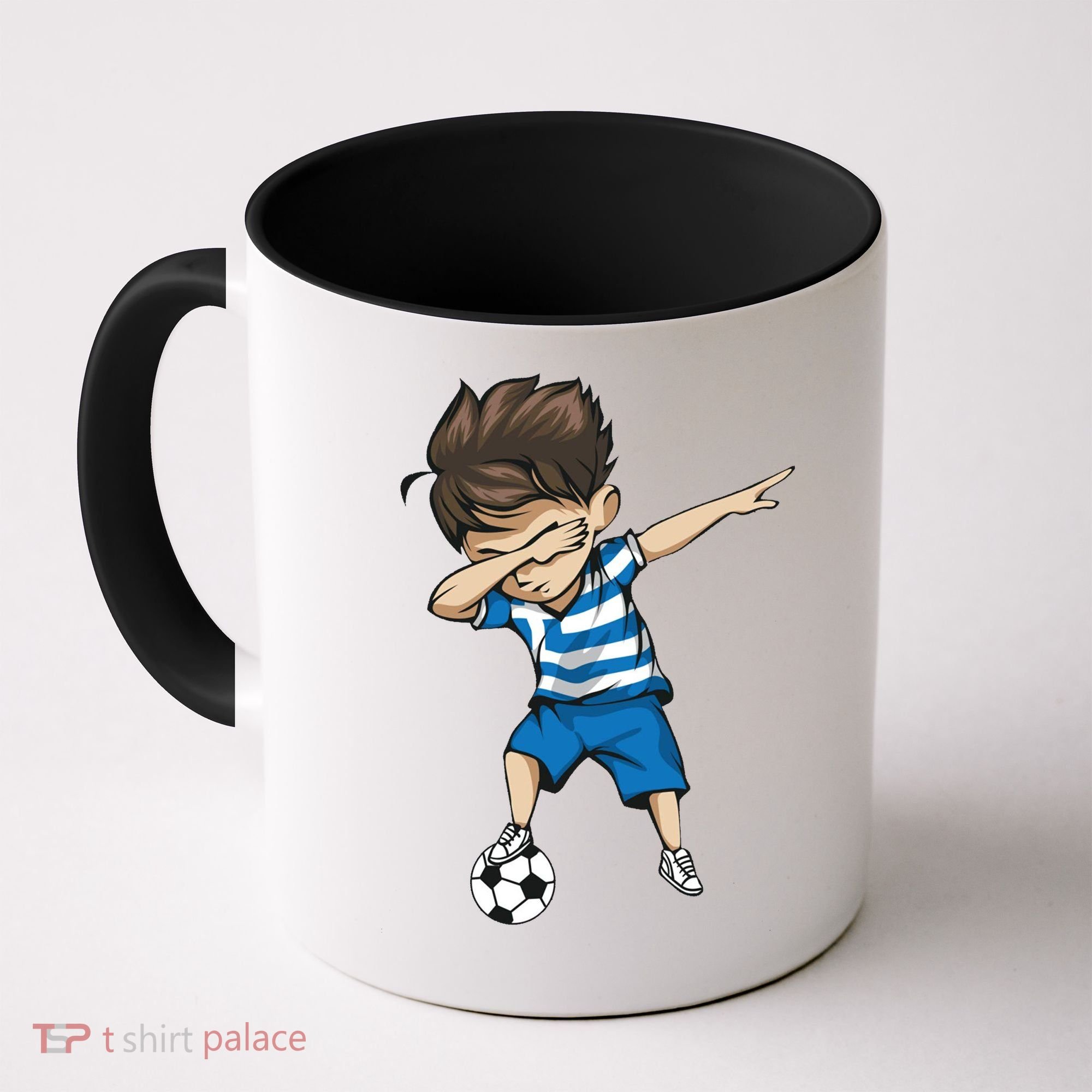 Dabbing Soccer Boy Greece Coffee Mug