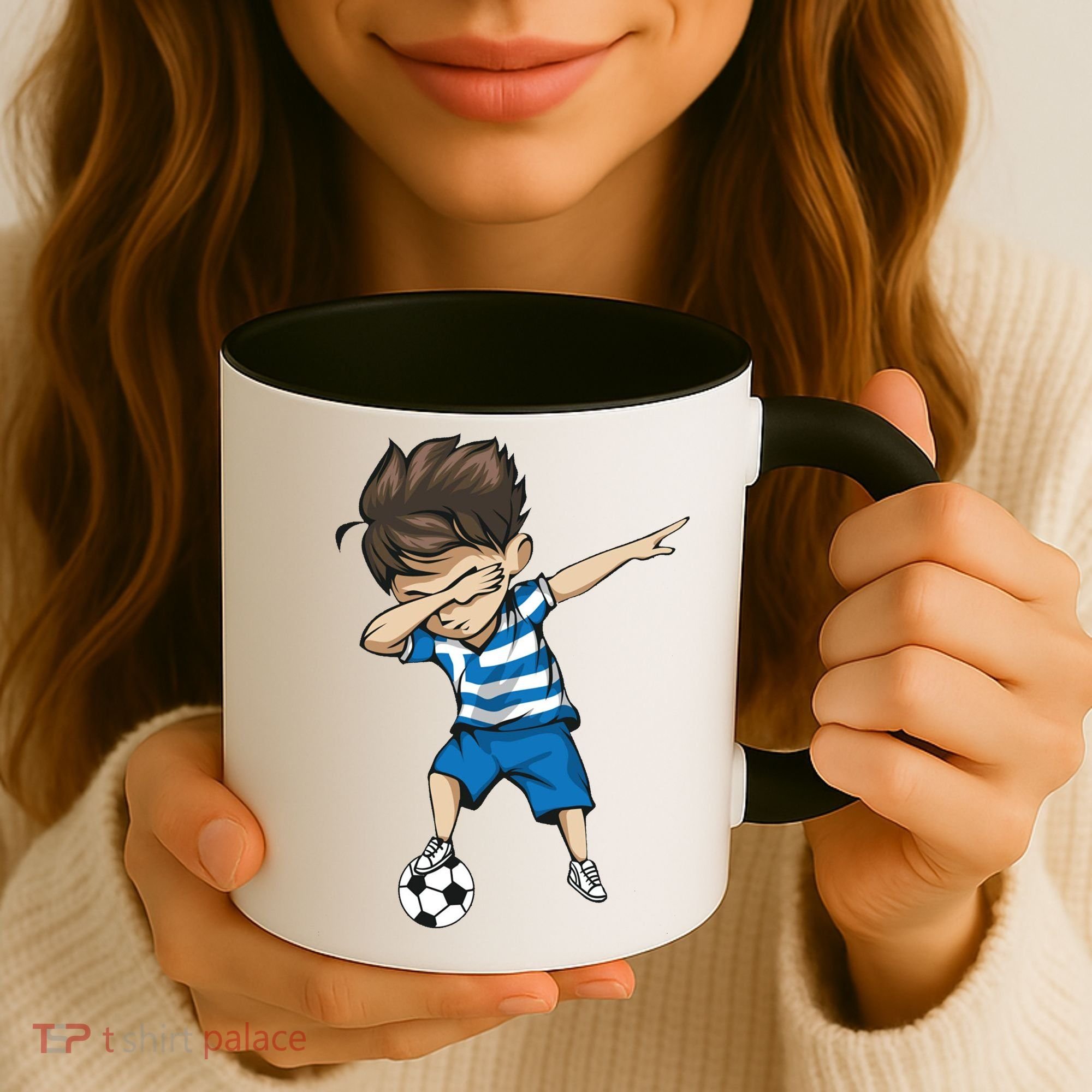 Dabbing Soccer Boy Greece Coffee Mug