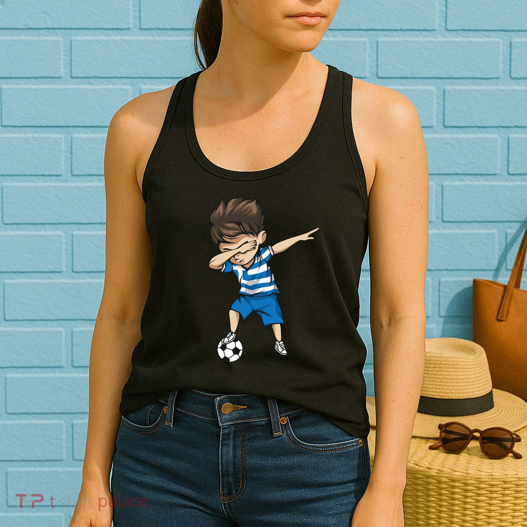 Dabbing Soccer Boy Greece Women's Tank Top