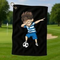 Dabbing Soccer Boy Greece Golf Towel thumb 1