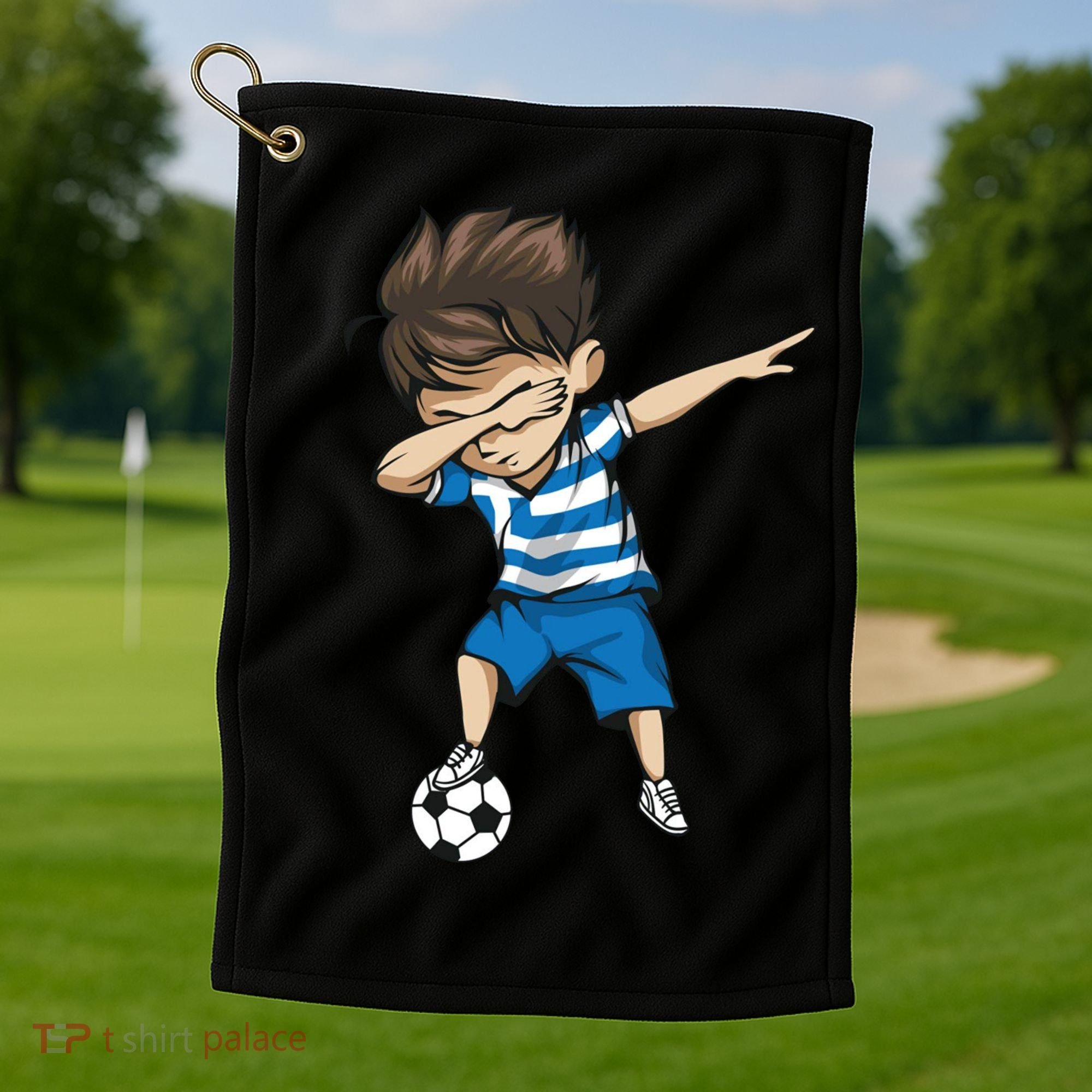 Dabbing Soccer Boy Greece Golf Towel