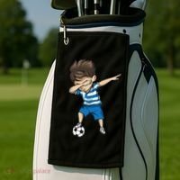 Dabbing Soccer Boy Greece Golf Towel thumb 2