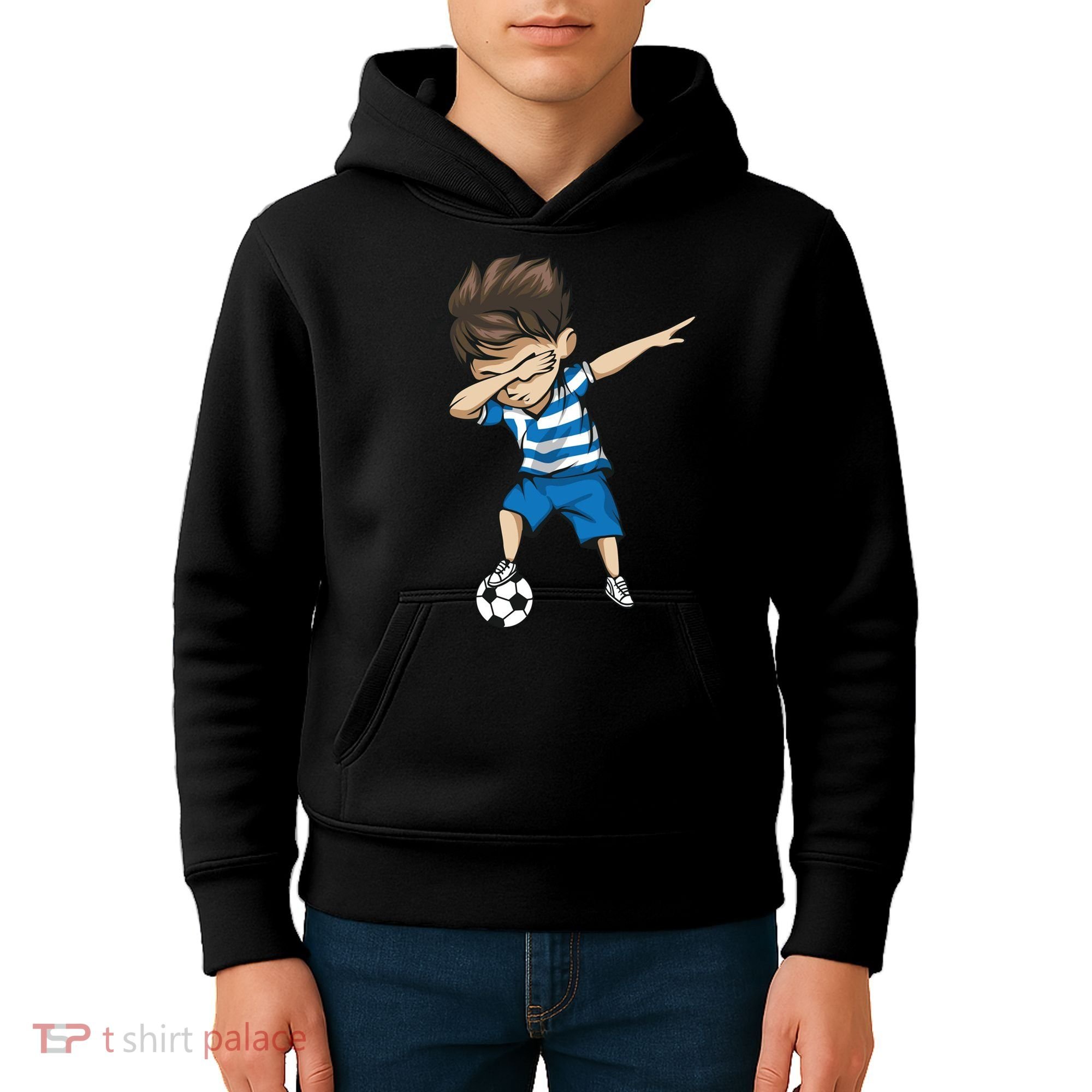 Dabbing Soccer Boy Greece Kids Hoodie