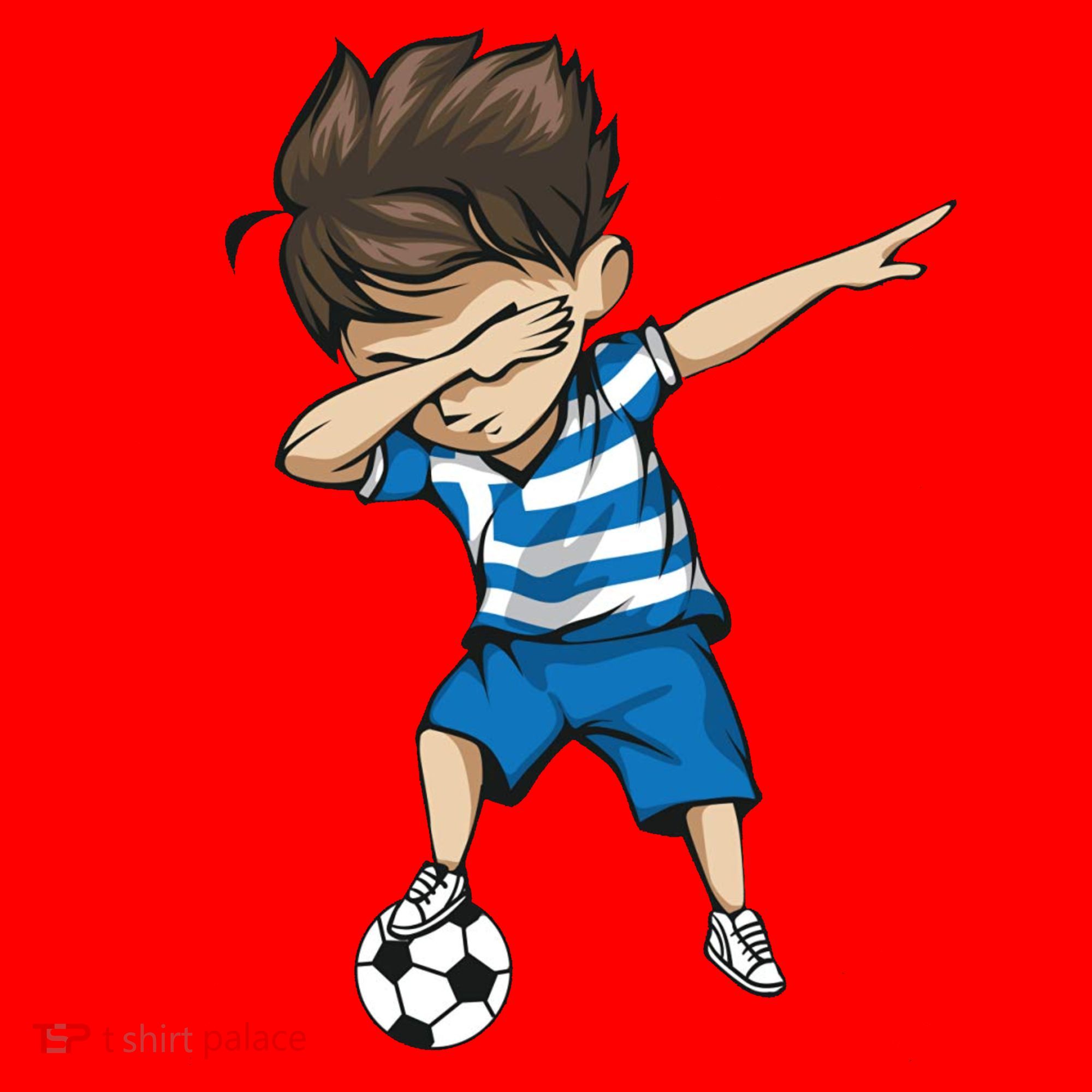 Dabbing Soccer Boy Greece Santa Hat