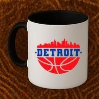 Detroit Skyline Basketball Logo Coffee Mug thumb 2