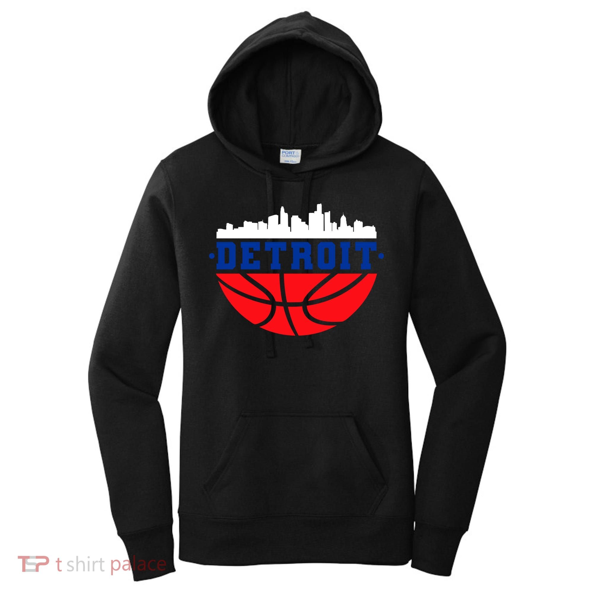 Detroit Skyline Basketball Logo Women's Hoodie