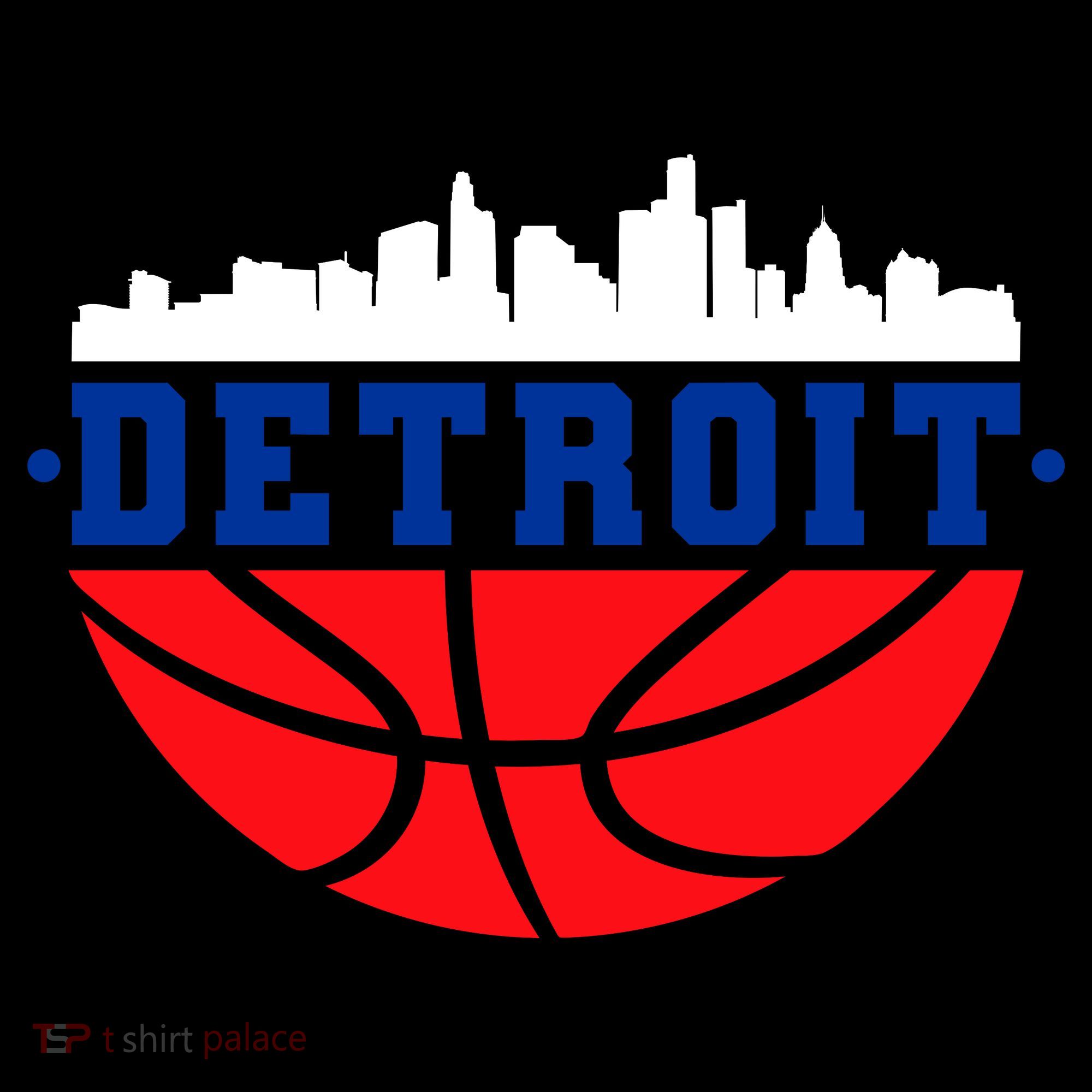 Detroit Skyline Basketball Logo Women's Hoodie
