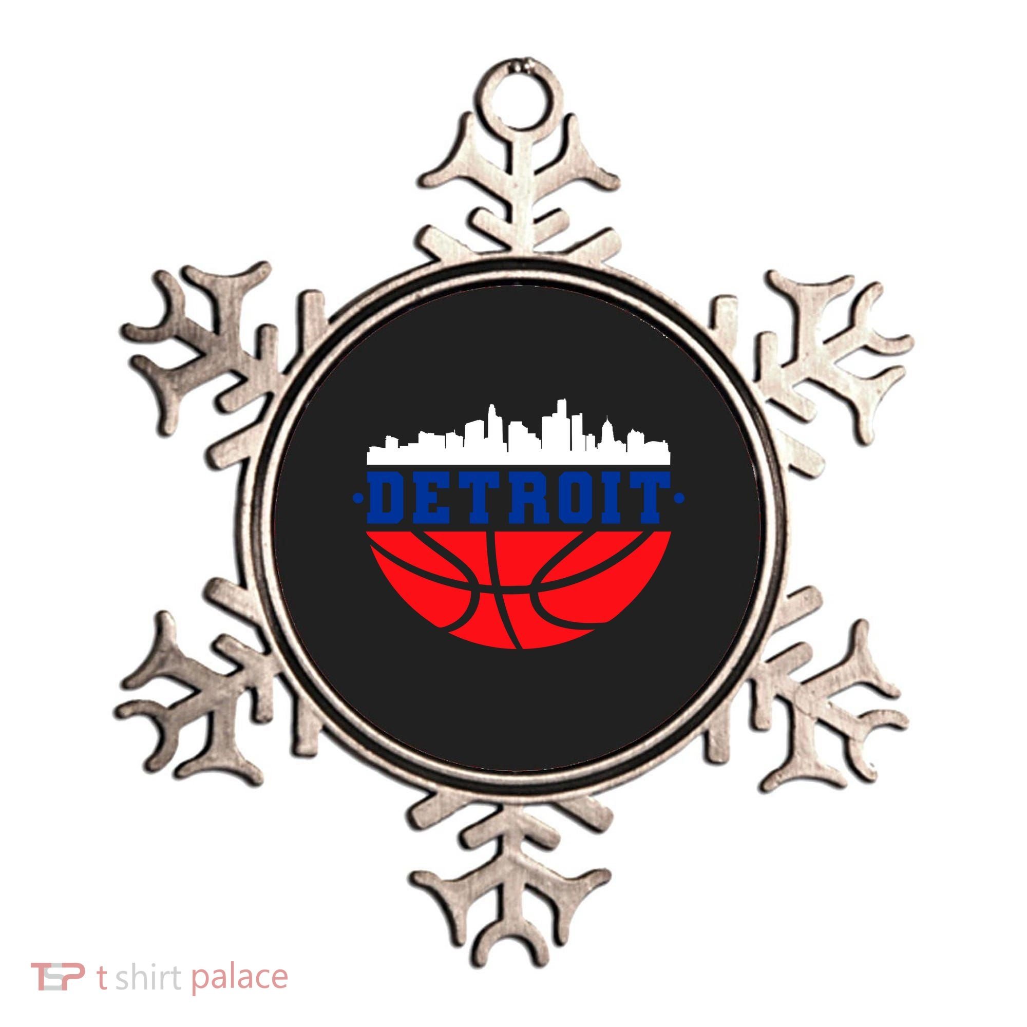 Detroit Skyline Basketball Logo Ornament