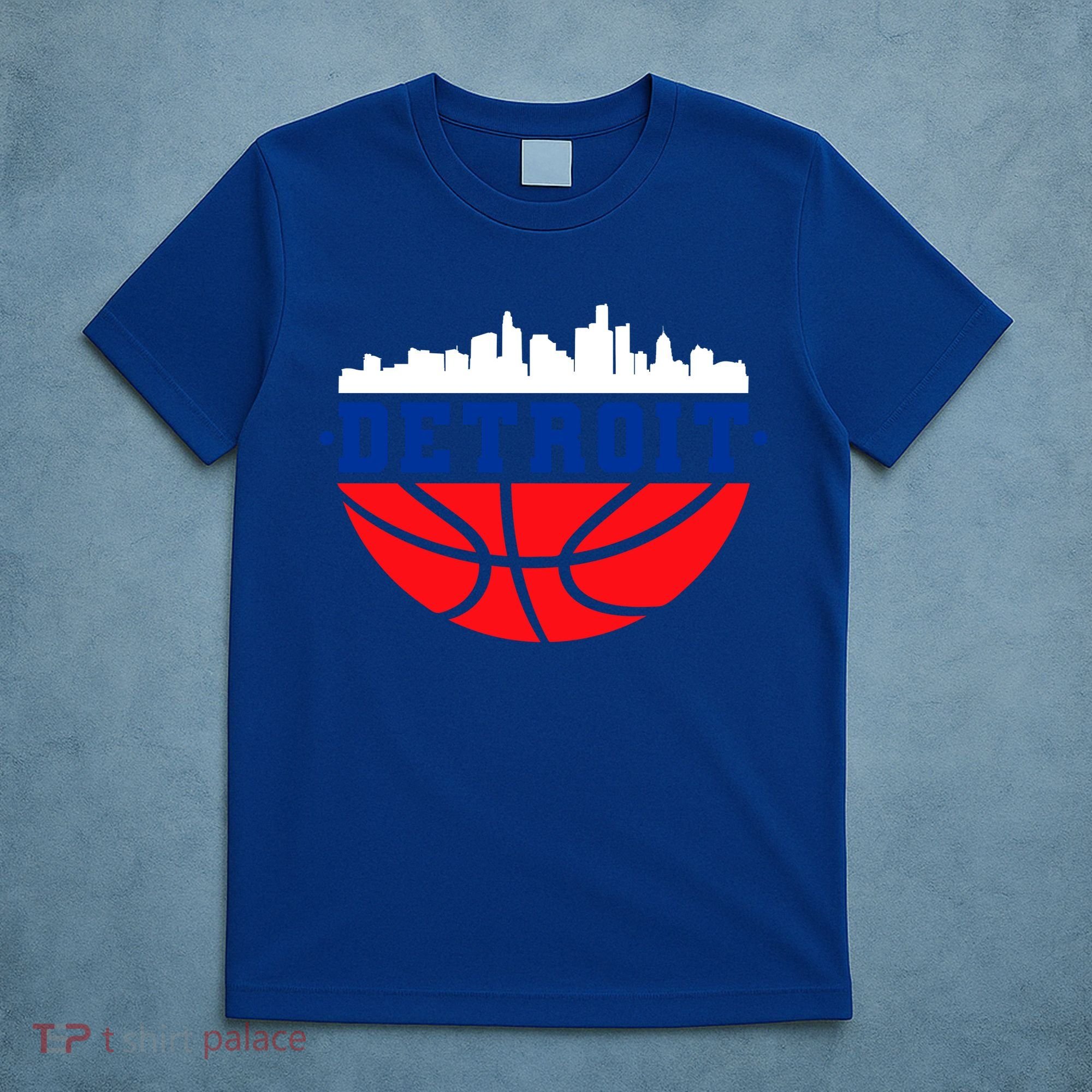 Detroit Skyline Basketball Logo T-Shirt