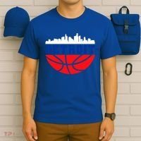 Detroit Skyline Basketball Logo T-Shirt thumb 6